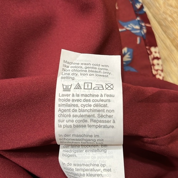 Madewell EUC Floral Dress Button-Back Lined Long Sleeve V-Neck Women's Small S - Picture 12 of 12